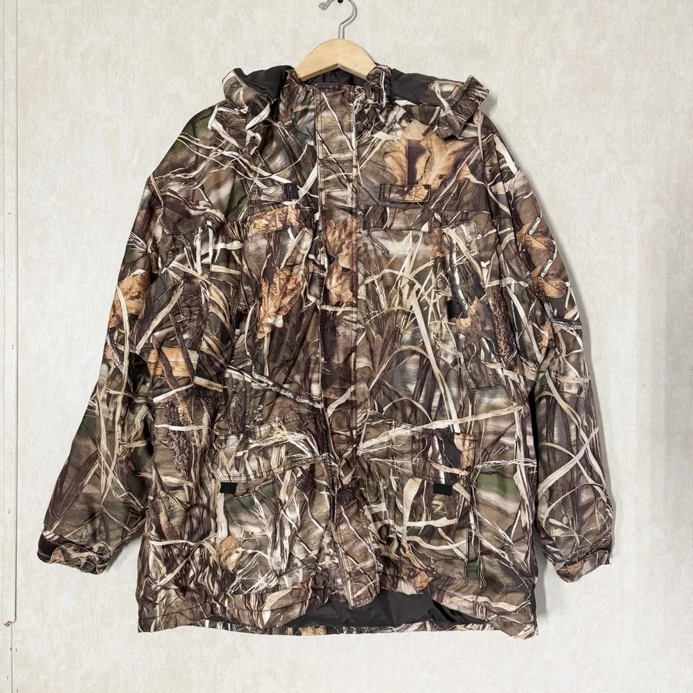 Cabela’s Men’s Dry-Plus Camouflage Full Zip Jacket Hunting Shooting Outdoor L